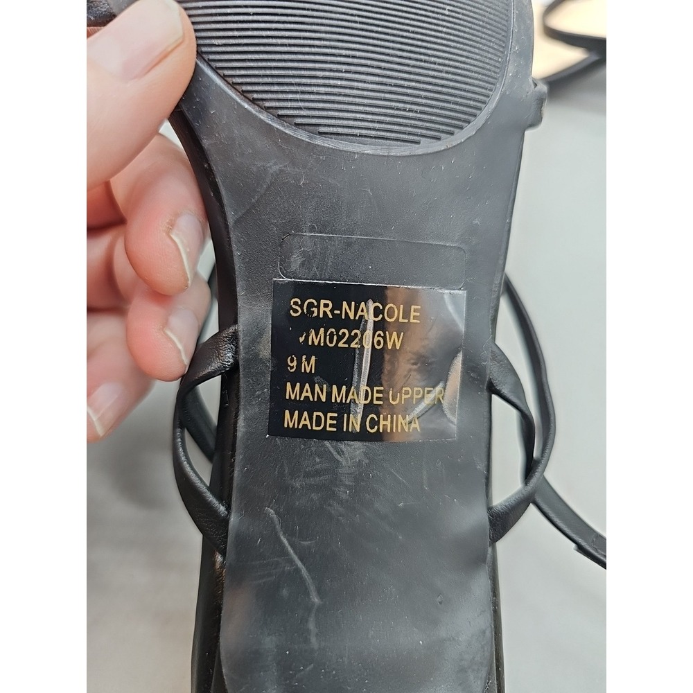 Sugar Nacole‎ Low Heel Sandal Black Size 9 M STRAPBACK EUC - Picture 4 of 5